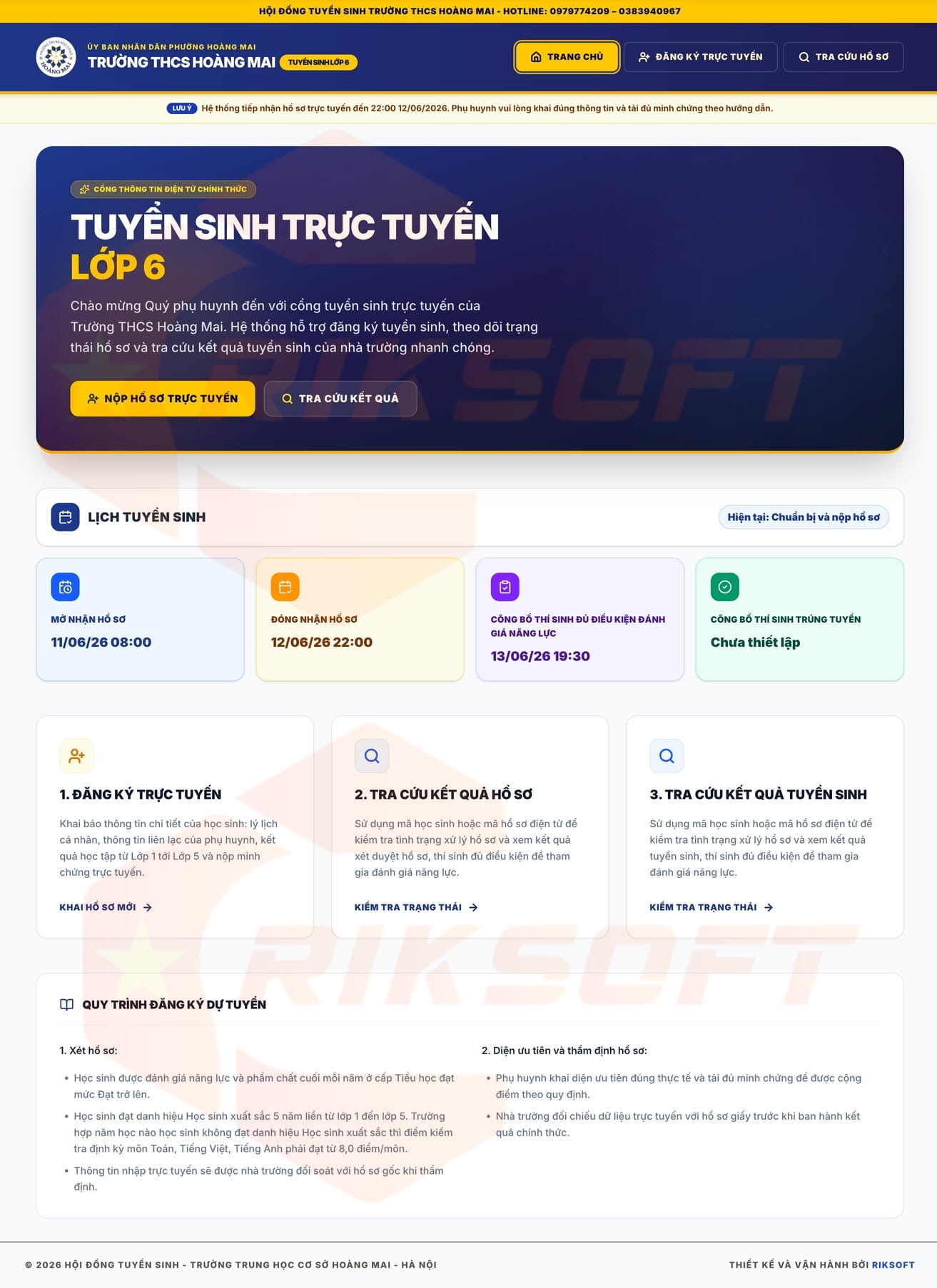 Trang chủ cổng tuyển sinh